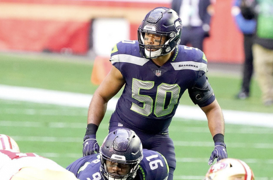 Veteran Seahawks linebacker K.J. Wright, lines up during a game against the San Francisco 49ers.