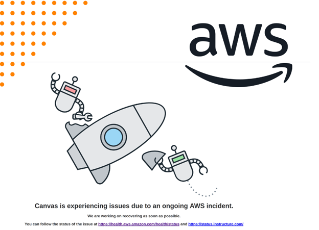 AWS outage affecting Canvas for students worldwide