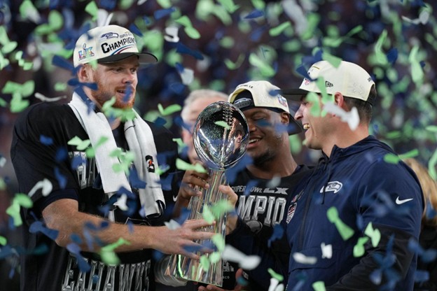 The Seattle Seahawks win Super Bowl LX 29-13