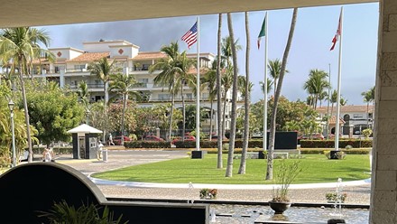 Smoke visible from the Occidental Nuevo Vallarta, Feb. 22.